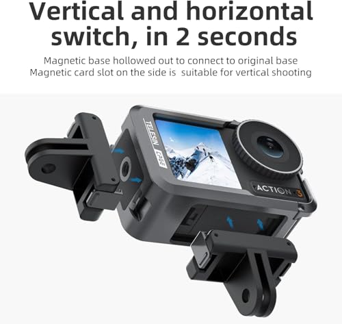 Image of TELESIN Aluminum Cage Metal Case for DJI Action 3 /4 Camera, Protective Frame & Housing Fits with ND CPL Lens Filter, Skeleton Sleeve with 1 /4 Cold Shoe for Microphone & Video Light