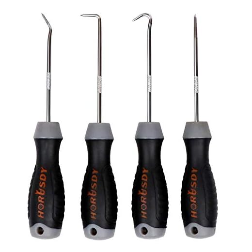 HORUSDY 4-Piece Pick and Hook Set, Car Auto Oil Seal/O-Ring Seal Gasket Pick Mini Hooks Puller Remover