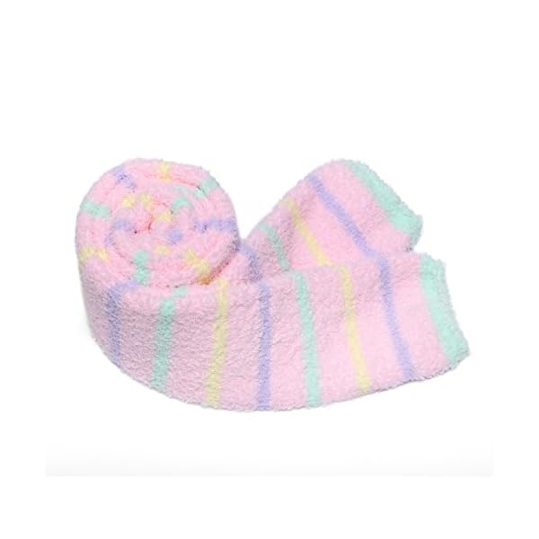 Littleforbig-Oberschenkelhohe-Socken-aus-Fleece-gestreift-2-Paar Littleforbig Oberschenkelhohe Socken aus Fleece, gestreift, 2 Paar