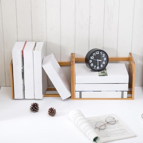 Estantería de escritorio de madera extensible multiusos con estante expositor modular 6