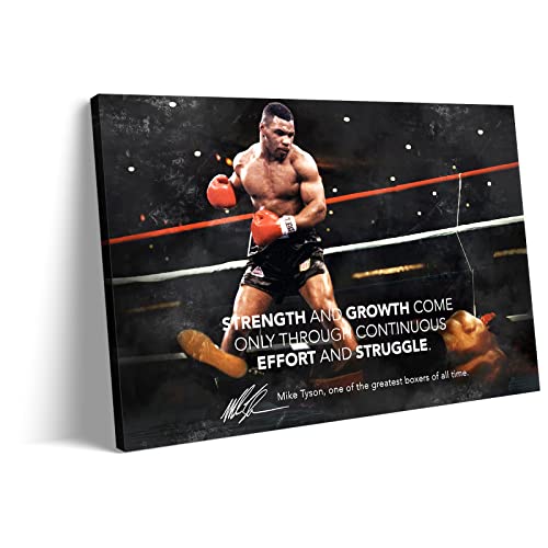 Mike Tyson Boxing Sport Canvas Sport Poster Bedroom Living Room Office Interior Art HD Print Picture Wall Art Boy Gift (16"x24" Framed,A)