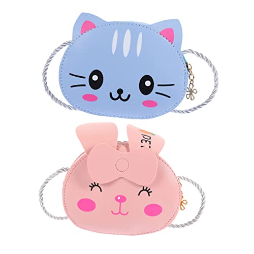 FRCOLOR Cartoon Mini Crossbody Bag for Kids Cute Stylish Shoulder Bag for Boys and Girls 2pcs Coin Storage Pouch for Outdoor Use