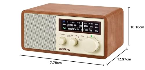 Image of Sangean WR-16 AM /FM Bluetooth Wooden Cabinet Radio - Walnut