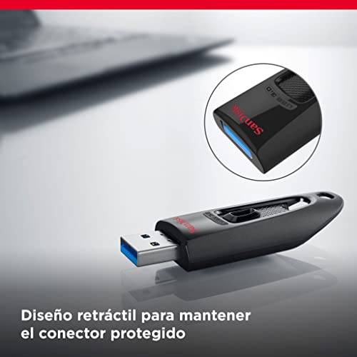 SanDisk Ultra Pendrive 128 GB Memoria Flash USB 3.0 (Velocidadhasta 130 MB/s, SecureAccess Software, Protección de contraseñas) Negro - Imagen 6