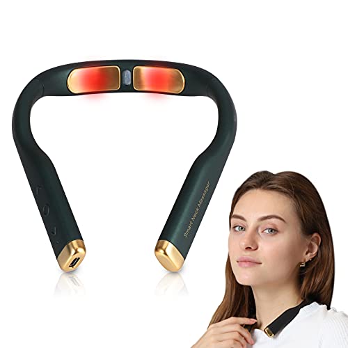 Masseur Cervical, Masseur de Nuque Portable, avec Fonction de Chauffage, 5 Modes et 16 Intensités, Appareil de Massage de Cou Intelligent Cover