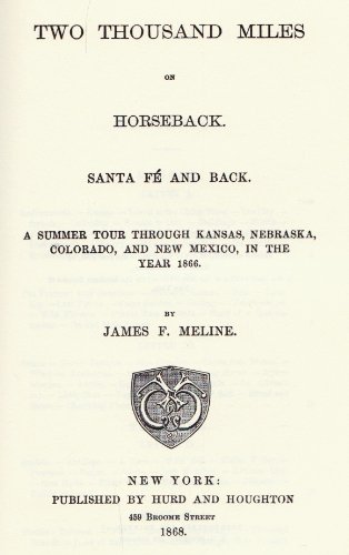 Two Thousand Miles on Horseback. Santa Fe and B... B000TLUHVW Book Cover