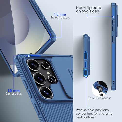 Image of Nillkin for Galaxy S25 Ultra Case,Slide Camera Cover,Slim,Stylish, Camera Protection,for Samsung Galaxy S25 Ultra 6.9 inch (Blue)