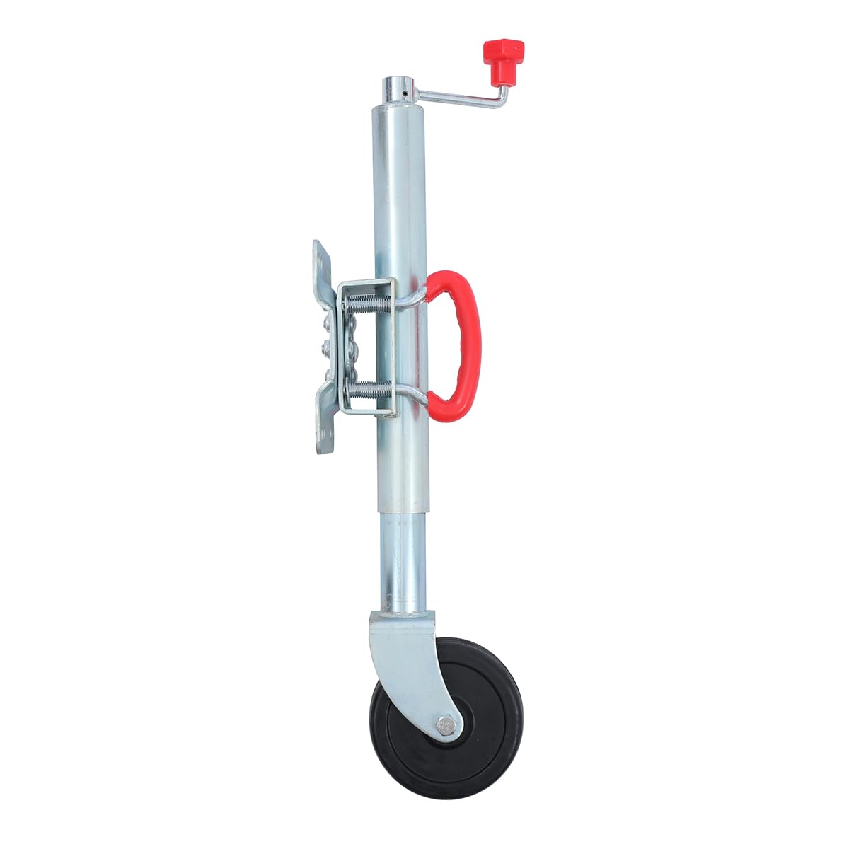 KATSU koło podporowe przyczepa 48 mm z pełnymi gumowymi oponami 6", nośność 350 kg, do dużych obciążeń, do przyczep kempingowych, sprzęgła, z ocynkowanej stali