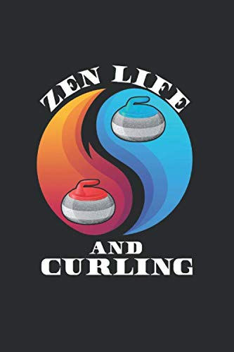Zen life and Curling: Cool Animated Design For Curling Lover Player Athlete Notebook Composition Book Novelty Gift (6"x9") Lined Notebook to write in