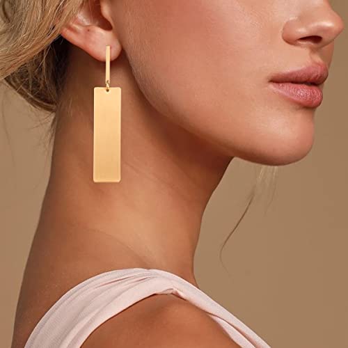 Rectangle Drop Dangle Earrings Gold Long Dangle Earrings For Women Geometric Earrings #TOP2