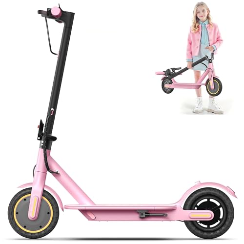 Image of Electric Scooter for Kids Aged 6-10, 350W Motor, 19 Mph Speed & 15 Miles Range, 8.5 inch Solid Tires, Lightweight Foldable Scooter with Dual Braking System, Max Load 265LBS