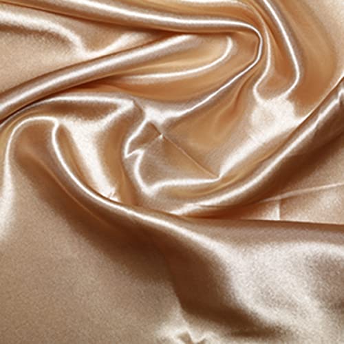 Tissu satiné mariée or antique 10m sans raccord pour traîne longue