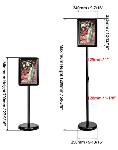 Porte-affiche de restaurant A4 réglable pour menus et salons professionnels