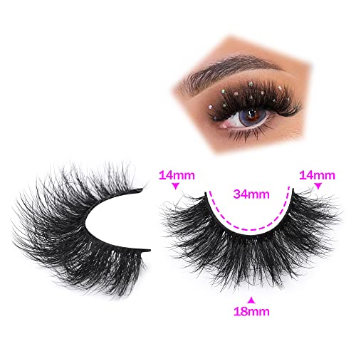 Focipeysa 3D Mink Lashes Fluffy False Eyelashes Dramatic Lashes Mink Strip Lashes Round Shaped and Fluttery Fake Eyelashes 18mm Length Reusable Lash