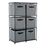 Function Home Sideboard Buffet Storage Cabinet, Drawer Cabinet, 3 Drawer Cabinets with Shelves, Organizer Tower Unit for Storing Kitchen Supplies Books Towels in Grey