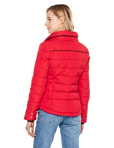 Royal Matrix Women's Hooded Puffer Coat Short Quilted Jacket Full Zip Warm Winter Thickened Coat, Regular & Petite Size(Red, 2
