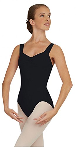 Capezio TC0001 Wide Strap Leotard Tactel, Black, L