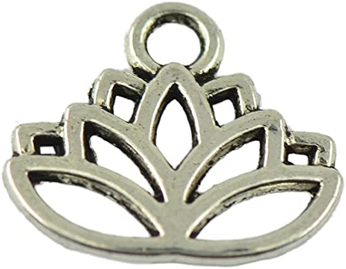 50 pièces en filigrane creux fleur de Lotus coupe pendentif breloques fabrication de bijoux résultatsDurable et professionnel – Image 6