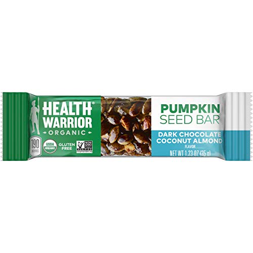 Health Warrior Pumpkin Seed Protein Bars, Dark Chocolate Coconut Almond, 12 Count