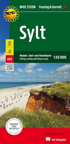 Sylt, Wander-, Rad- und Freizeitkarte 1:35.000, freytag & berndt, WKD 3759B, mit Infoguide: Mit Infoguide, GPX Tracks, wasserfest und reißfest (freytag & berndt Wander-Rad-Freizeitkarten)
