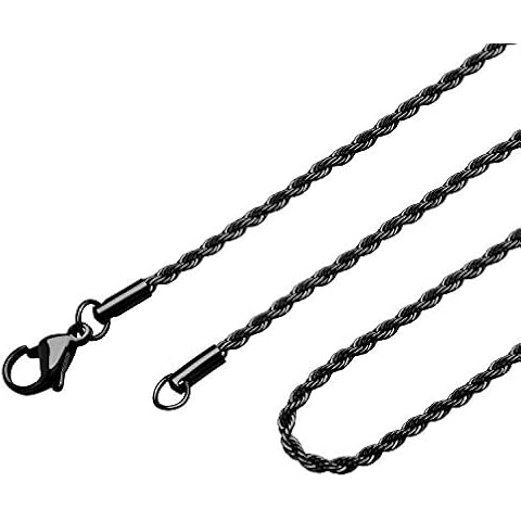555Jewelry Stainless Steel Black Necklace Cover