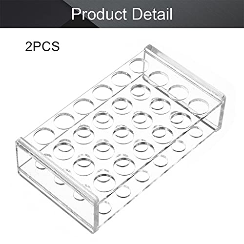 Image of Othmro 2pcs Transparent Acrylic Test Tube Holder Rack,Centrifuge Tube Holder,Plastic Stand for Labortory Holder 14mm 24Holes Suitable for 5ml Test Tubes