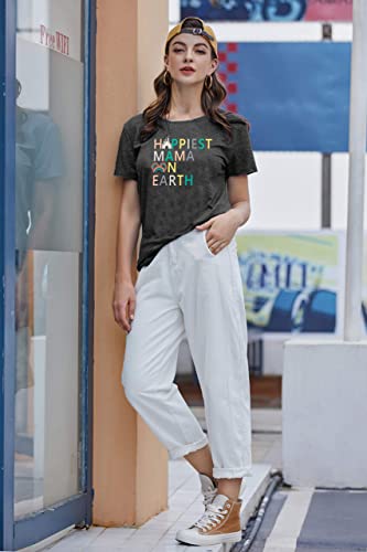 Magical Shirt for Women Happiest Mama On Earth Tee Magic Kingdom Castle Tshirt Family Holiday Vacation Short Sleeve Top2