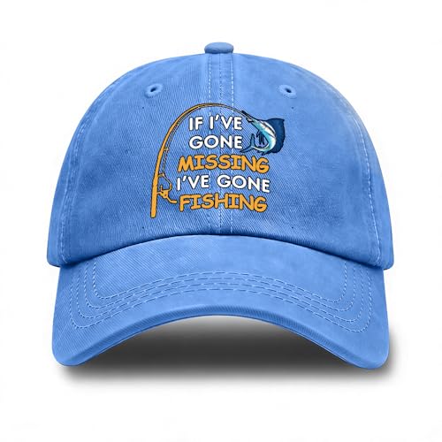 Image of Fishing Adjustable Cotton Baseball Cap, Funny Trucker Hat Gift for Men Women Grandpa Dad Fishing Lover Fisherman