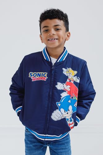 SEGA Sonic the Hedgehog Zip Up Varsity Bomber Jacket Little Kid to Big Kid Sizes (4-14-16)2