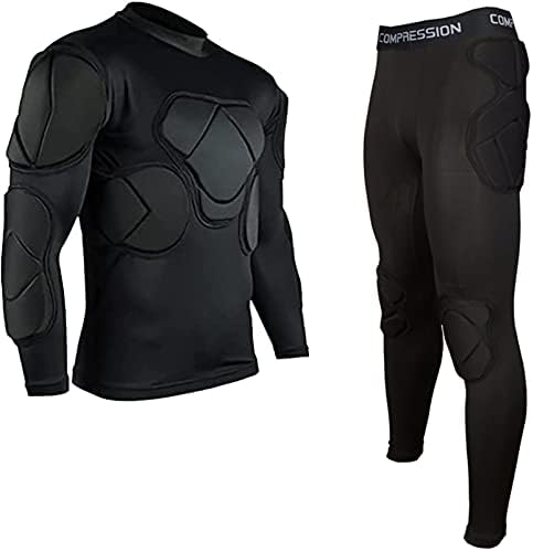Jellybro Men's Padded Football Protective Gear Set Training Suit for Soccer Basketball Paintball Rib Protector