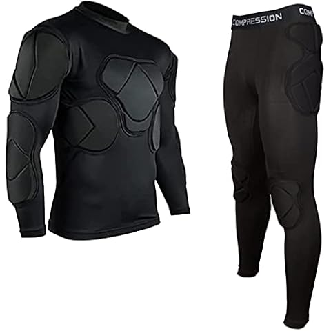 Jellybro Men's Padded Football Protective Gear Set Training Suit for Soccer Basketball Paintball Rib Protector Cover