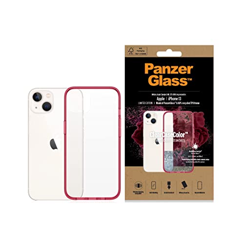 Coque iPhone 13 PanzerGlass ClearCaseColor édition limitée fraise protection militaire chic