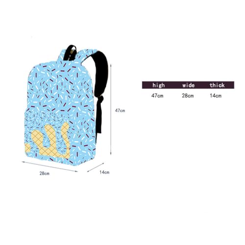 Ice Cream Drip Backpack – Kawaii Shoulder Bag with Side Pockets, Large Capacity for Travel & Daily Use (Rose Red)3