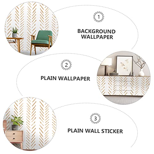 LIFKOME 1 Peça De Papel De Parede Geométrico Liso Adesivo Papel De Parede Costura Decalque Liso Pape