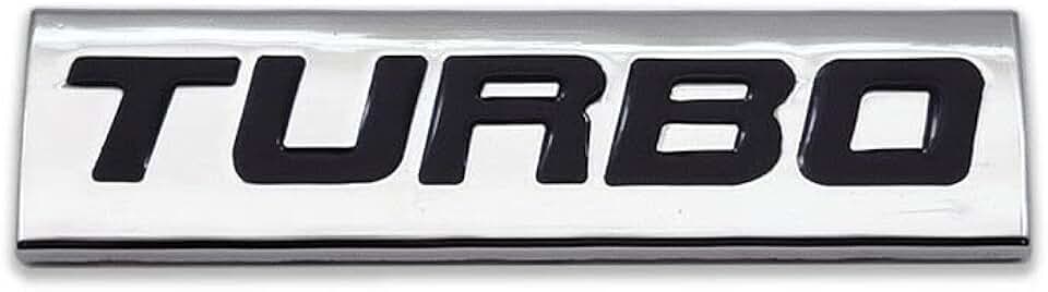 Emblema Turbo T Cromado Em Metal 3D Para Para-Lama E Porta-Malas De Carro, Adesivo Para Versões 2.0, 2.5 E 3.0 (Preto)
