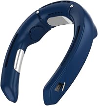 JUST CORSECA Neck Fan | Rechargeable | LED Display | Adjustable Speed | Hands-Free Wearable Cooler for Travel, Outdoor & Summer Use (Blue)