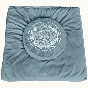 Florensi Meditation Cushion – Comfortable Floor Pillow – Traditional Tibetan Meditation Pillow with Beautiful Velvet Cover – Large Floor Cushion Seating for Adults – Premium Yoga Buckwheat Bolster
