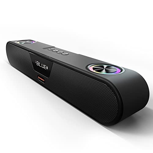 CrossBeats Blaze B24 Bluetooth Soundbar 24W, Gaming RGB Lights, AUX, Bluetooth, USB, FM & TWS I Fast SnapCharge Battery, Multiport Connectivity, BT Speaker for TV, Mobile, PC, Laptops, Tablets