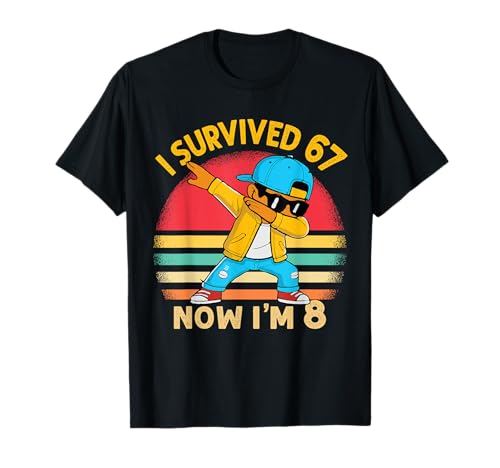 8th Birthday 67 Six Seven Dabbing Boy I'm 8 Year Old Bruh T-Shirt