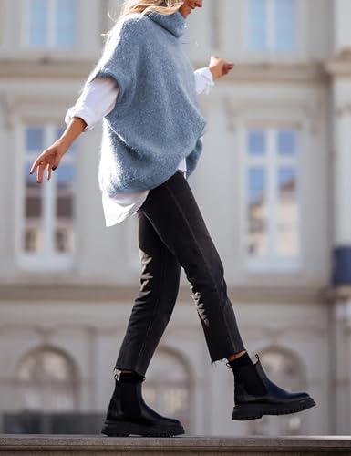 Image of Ynhonra Womens Turtleneck Sweater Oversized Chunky Batwing Sleeve Short Tops | Dolman Pullover