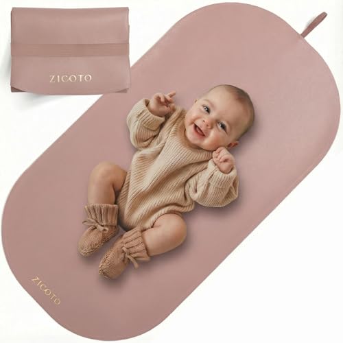 Image of Beautiful Portable Baby Changing Pad - Wipeable and Easy to Clean Diaper Changing Mat - The Perfect Waterproof Vegan Leather Pad for Traveling