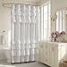Madison Park Grace White, Solid Cottage Top Shower Curtains for Bathroom, 72 X 72