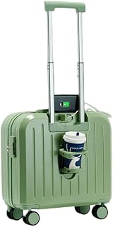 [ORGANZAA] キャリーケース 機内持ち込み キャリーバッグ 小型 スーツケース s キッズキャリーケース USBポート付き ドリンクホルダー ダイヤル式ロック 3段調節キャリバー Xベルト かわいい オシャレ 軽量 キッズ 子ども用 学生 高校生 大学生 短期旅行 短期出張 3日2泊 18インチ 46L 2.3KG ピスタチオグリーン