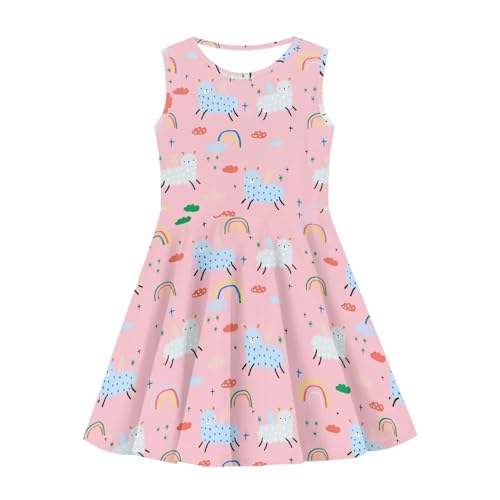 Wiryuouvt Summer Dresses for Girls Sleeveless Dress A-line Skirt4