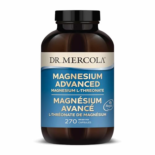Dr. Mercola Magnesium Advanced - Supports Bone, Joint & Brain Health - Contributes to More Restful Sleep - Non-GMO, Gluten-Free & Soy-Free - 270 Capsules (90 Servings)