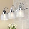 JONATHAN Y JYL7409A Virginia 25.25″ 3-Light Metal/Glass LED Traditional Classic Vanity Light Modern 2700K LED 4W Bulbs Entryway Lobby Kitchen Bathroom Bedroom Living Room Hallway, Chrome