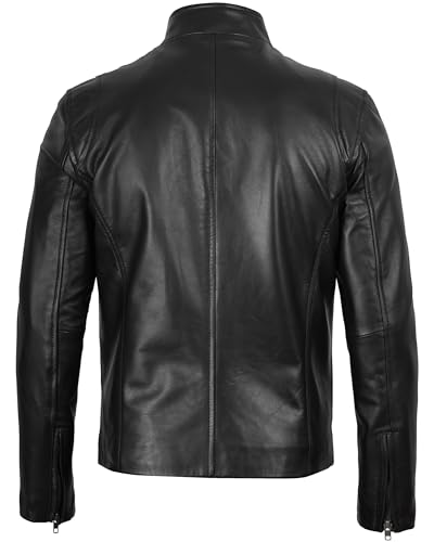 fjackets Men Leather Jacket - Cafe Racer Real Leather Jackets for Men Stylish Lambskin Leather Jacket Men's4