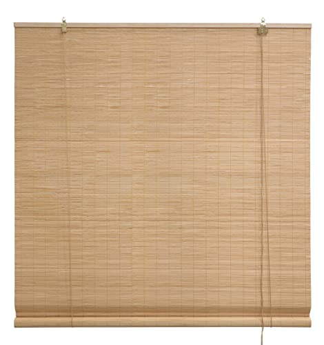 HERSIG   Estor Enrollable de Bambú Natural 120 x 200 cm   Persiana Enrollable Interior y Exterior   Estilo Natural para Ventanas   Privacidad y Fácil Instalación   Natural (Medidas aproximadas)