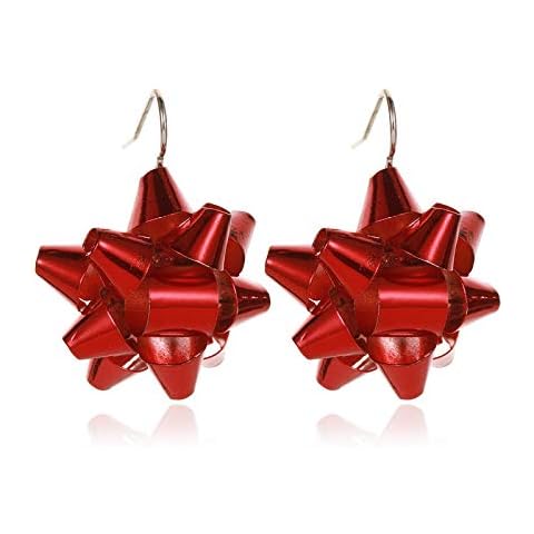 Seakuur Christmas Earring Set Jingle Bell Drop Dangle Earrings Holiday Party Gift for Women (Red) Cover
