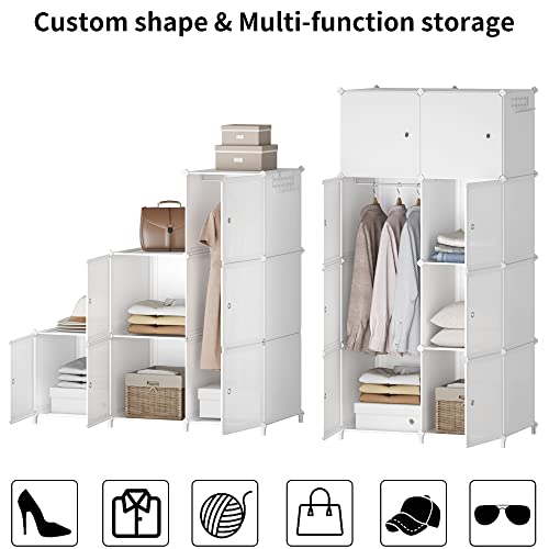 Joiscope Portable Closet For Hanging Clothes, Combination Armoire, Modular Cabinet For Space Saving, Ideal Storage Organizer Cube For Books, Toys, 16 Cubes #TOP6